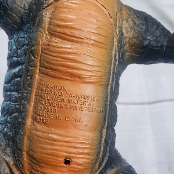 Blue Orange Dragon 11.5 Inch Soft Rubber Toy 2018 Open Mouth - Picture 9 of 10